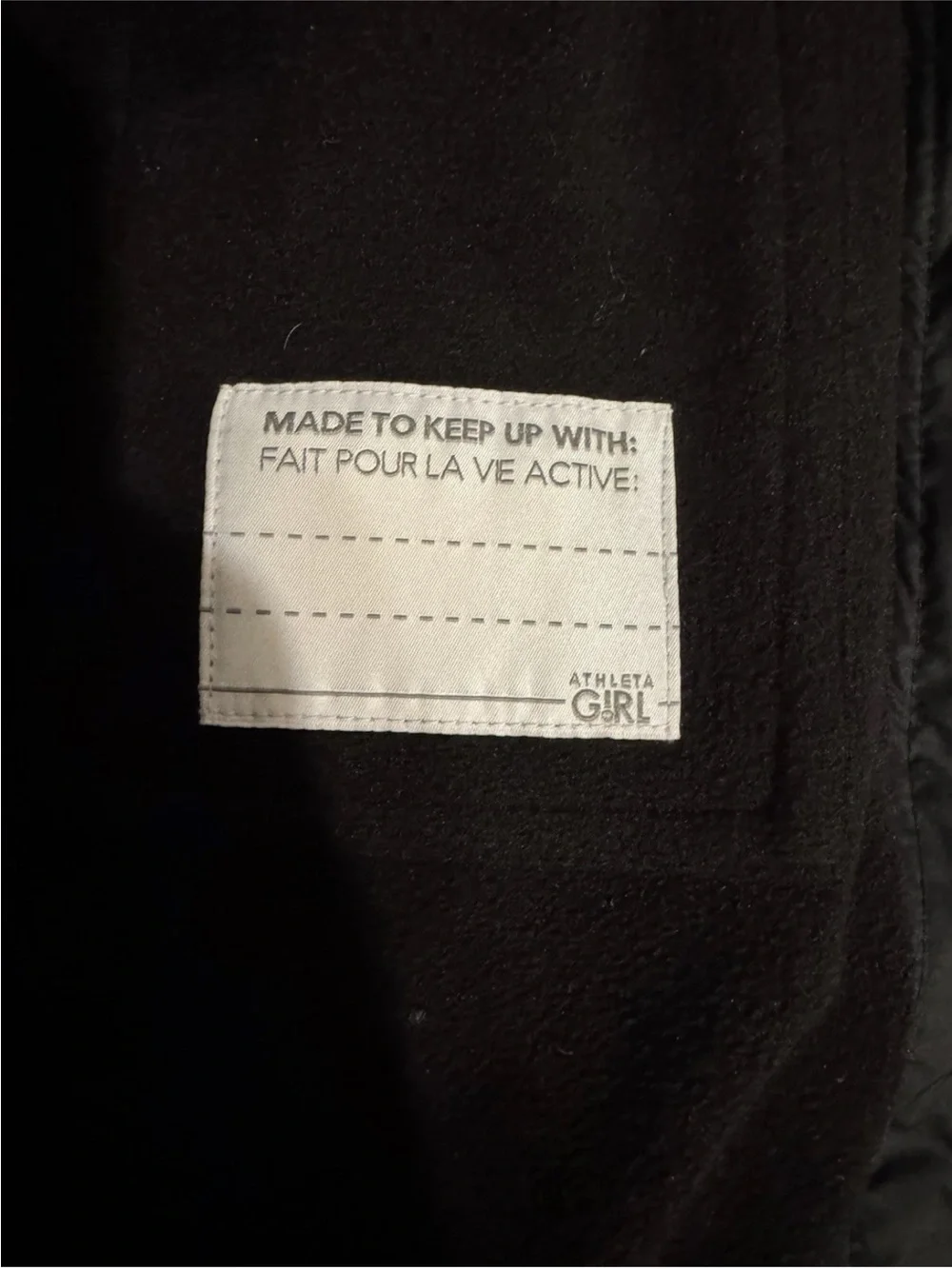 Athleta Girl Snow Day Down Filled Black Quilted Coat with hood and pockets